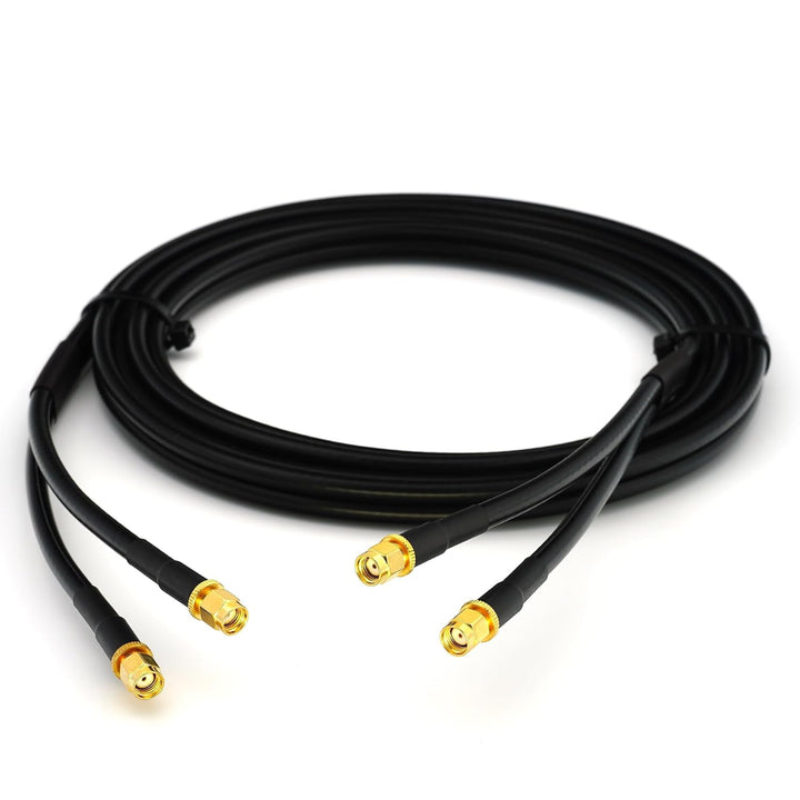 12m RP-SMA Stecker auf RP-SMA Stecker Doppel-Koaxialkabel — HF-240 (LMR 240 Äquivalent) Twin Verläng