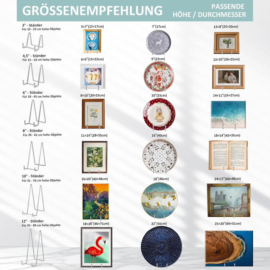 Staffelei Aufsteller Teller Ständer Metall - Tellerständer Gross - Deko Tellerhalter - Dekoteller Ha