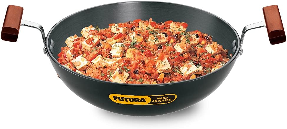 Futura Hard Anodised Round Bottom Deep-Fry Pan(22cm/1.5 Litres)