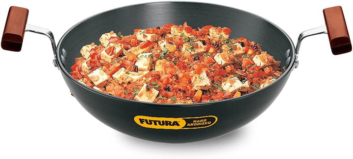 Futura Hard Anodised Round Bottom Deep-Fry Pan(22cm/1.5 Litres)