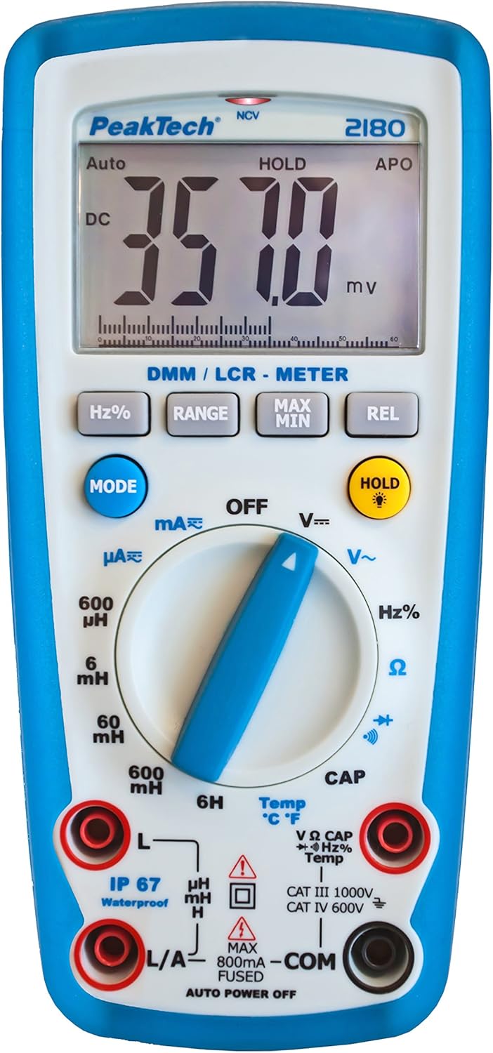 PeakTech 2180 – Digitales Multimeter mit LCR-Meter - CAT III 1000 V & Peak Tech P 8200 – Messzubehör