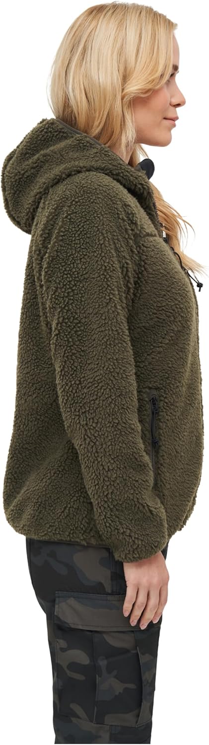Brandit Women Teddyfleece Jacket Hooded, many colours, Grössen XS bis 5XL, Oliv