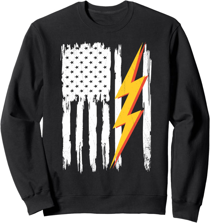 Elektrischer Bolzenelektriker der amerikanischen Flagge Sweatshirt