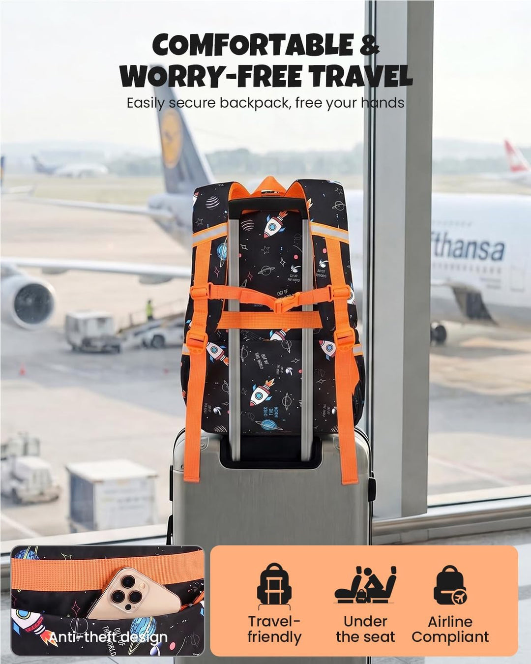 Amythe Schulrucksack Jungen 8-15 Jahre, Wasserdichte Schultasche Kinder mit Federmäppchen & Brustgur