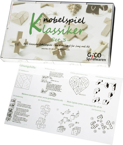 GICO Knobelspiel Klassiker Sets - 8 Geschicklichkeitsspiele in Geschenkverpackung - incl. Lösung (Se
