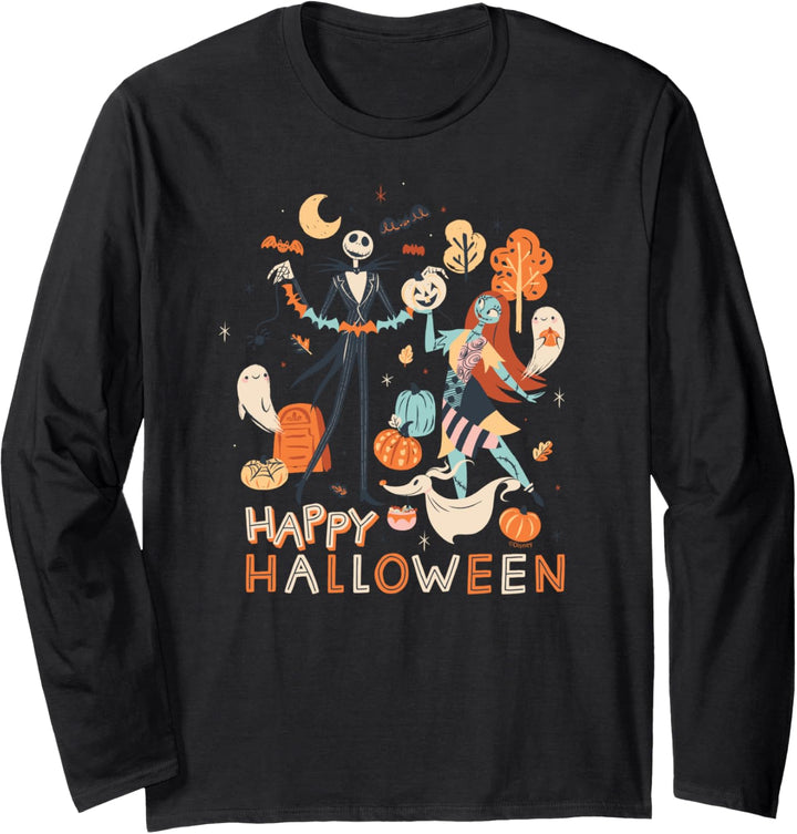 Disney The Nightmare Before Christmas Jack & Sally Halloween Langarmshirt
