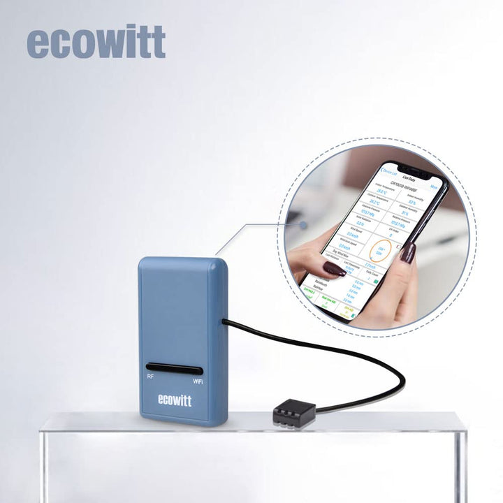 ECOWITT Wetterstation Funk mit Aussensensor GW1108, 7 in 1 Solarstrom Kabellose Aussen-Sensoreinheit