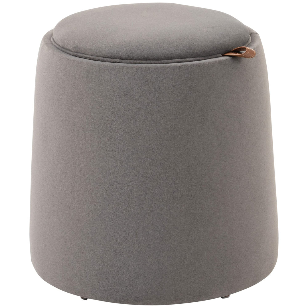 HOMCOM 2-in-1 Ottomane Sitzhocker Runde Polsterhocker Fussbank inklusive Stauraum, abnehmbaren Decke
