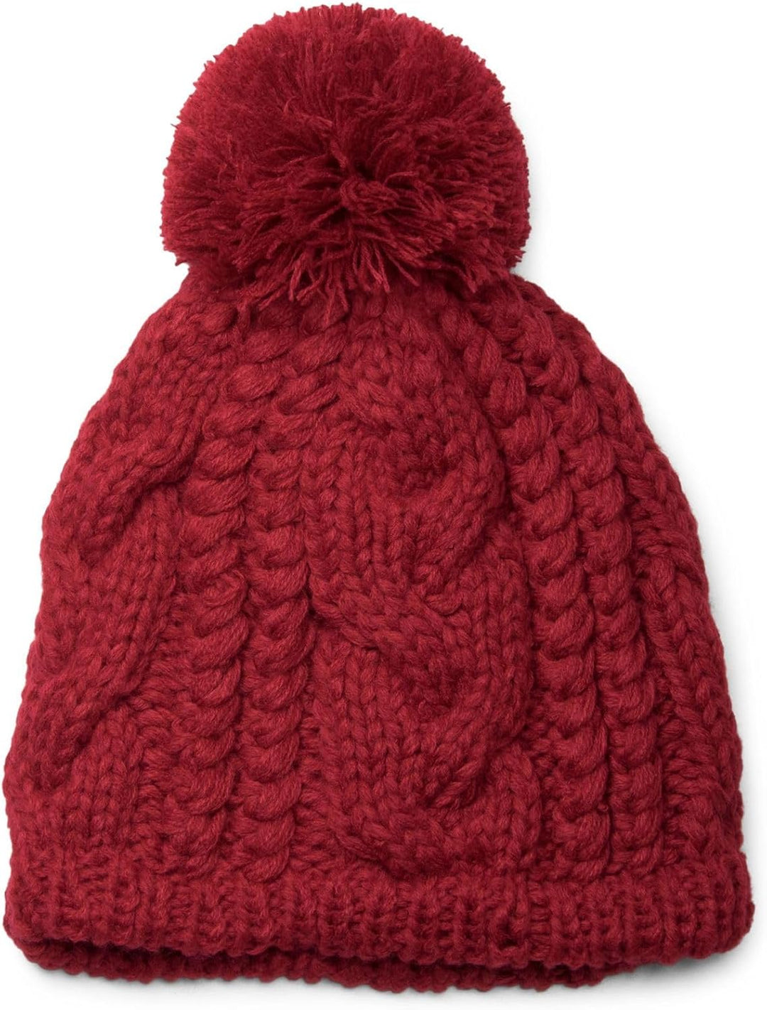 styleBREAKER Schal, Mütze und Handschuh Set, Zopfmuster Strickschal mit Bommelmütze und Handschuhe,