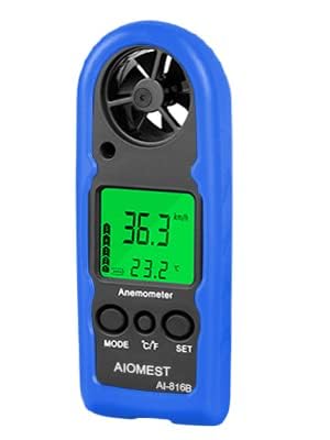 AIOMEST 816B 2er-Pack Digitaler Anemometer, Mini-Hand-Windgeschwindigkeitsmesser zur Messung der Luf