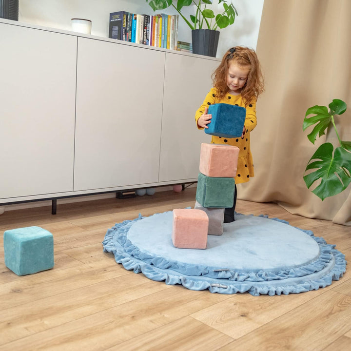 KiddyMoon Schaumstoff Würfel Für Baby Weiche Blöcke 48 Stücke Schaum Spielzeug Montessori-Spielzeug