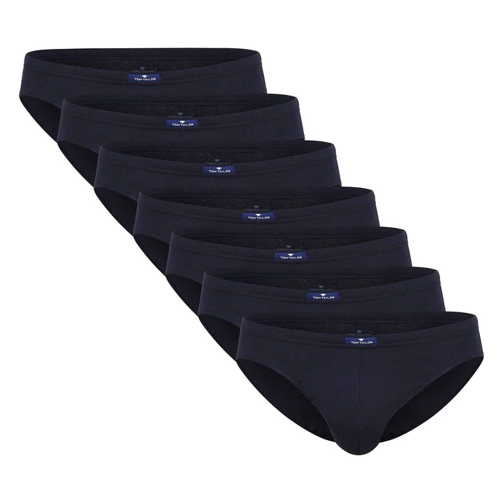 TOM TAILOR 7er Pack Herren Slips aus 100% natürlicher Baumwolle 5 Blau-dunkel-uni, 5 Blau-dunkel-uni