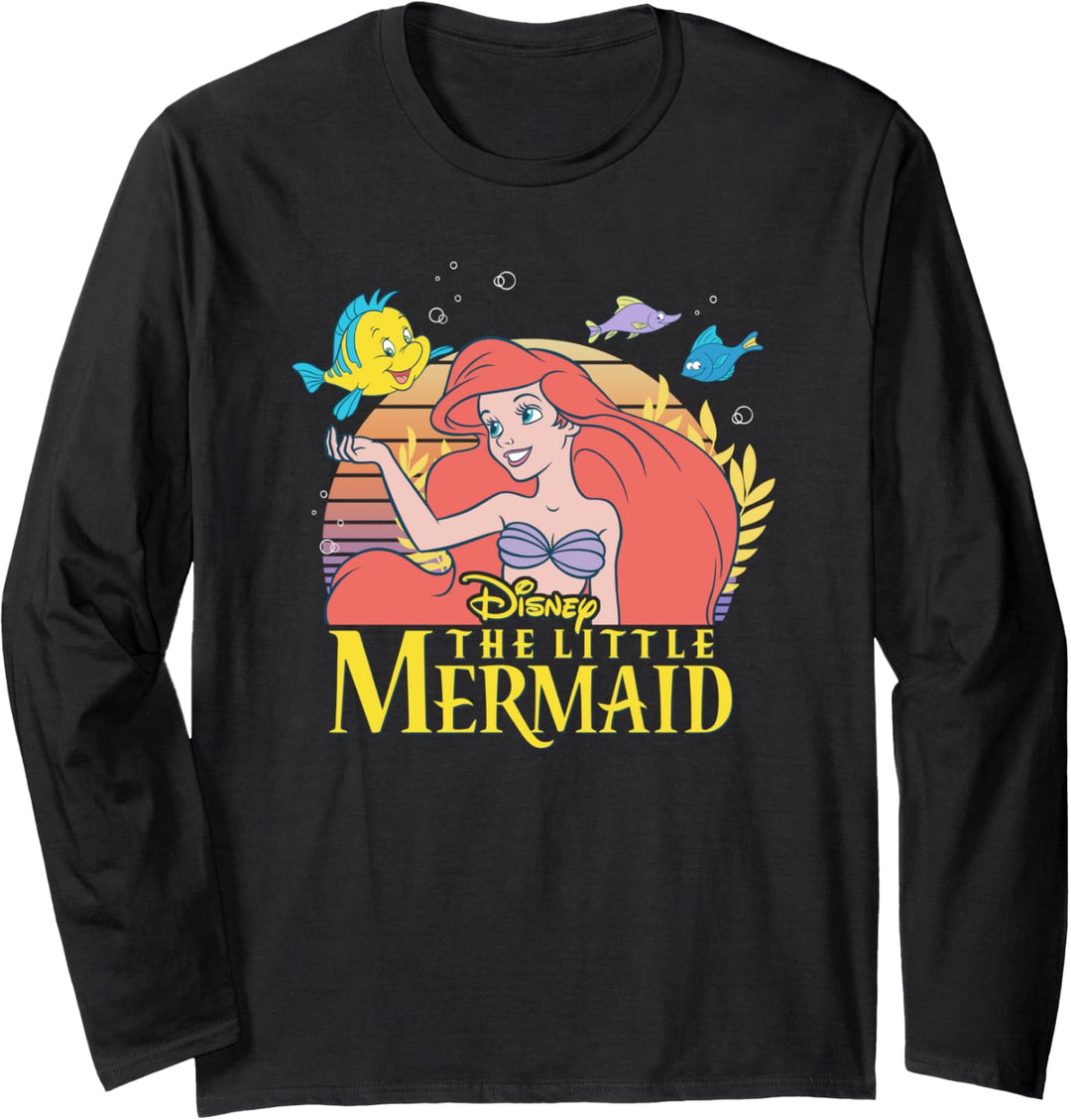 Disney Little Mermaid Ariel Flounder Logo Langarmshirt