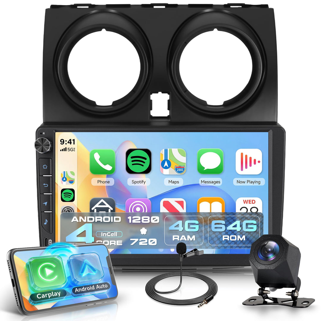 Rimoody 4G+64G Android Autoradio für Nissan Qashqai J10 2006-2016 Wireless Carplay Android Auto, 9 Z