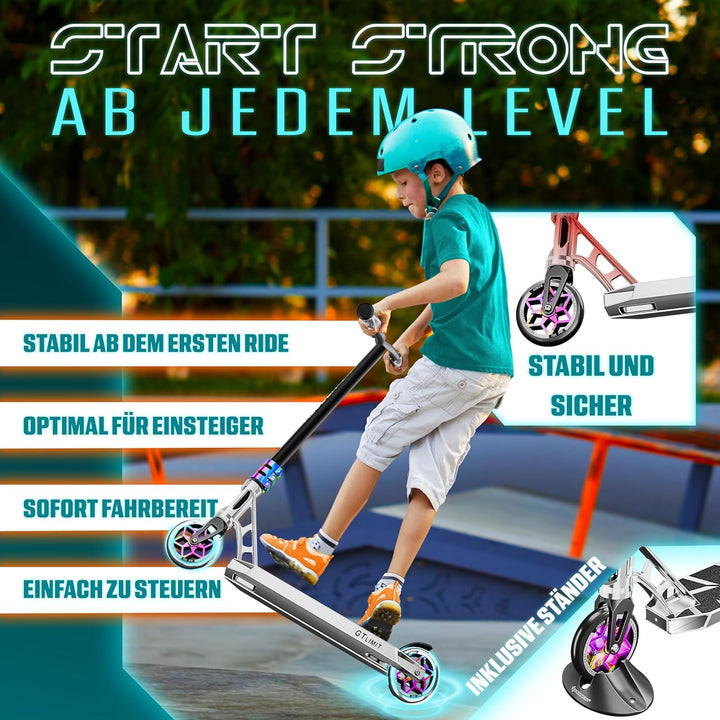 KESSER® Stunt Scooter GT-Limit 360° Lenkung Funscooter Stuntscooter mit Ständer ABEC 9 Kugellagern,