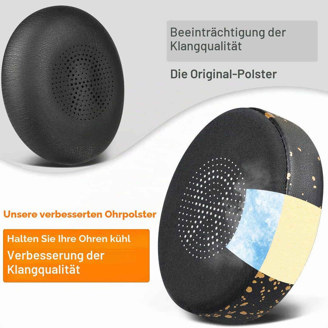 SOULWIT Kühlgel Ersatzpolster Ersatz Ohrpolster für Jabra Evolve2 65 (Evolve 2 65MS 65UC MS UC)/Evol