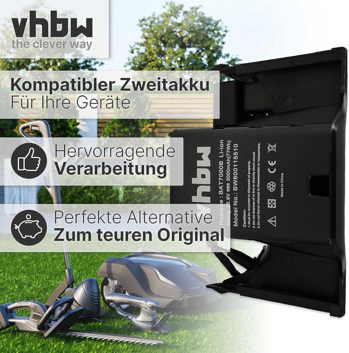 vhbw Akku kompatibel mit Robomow City MC-Serie, MC1000, MC1200, MC150, MC300, MC400, MC500, MC800 er