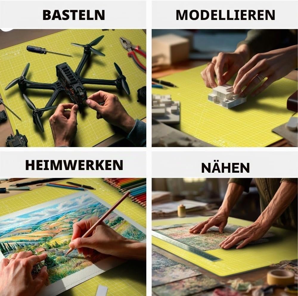 La Canilla Schneidematte A2 Selbstheilend (60x45 cm - 24x18") Cutting Mat Schneideunterlage für Bast
