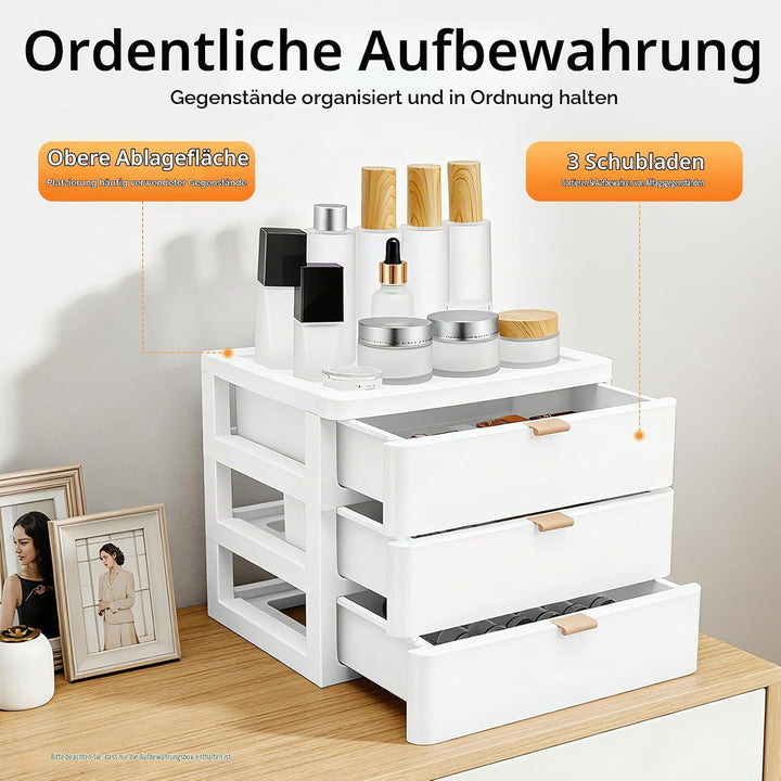 Schreibtisch-Aufbewahrungsbox Schubladenbox Schreibtisch-Organizer Aufbewahrungs-Organizer mit 3 Sch