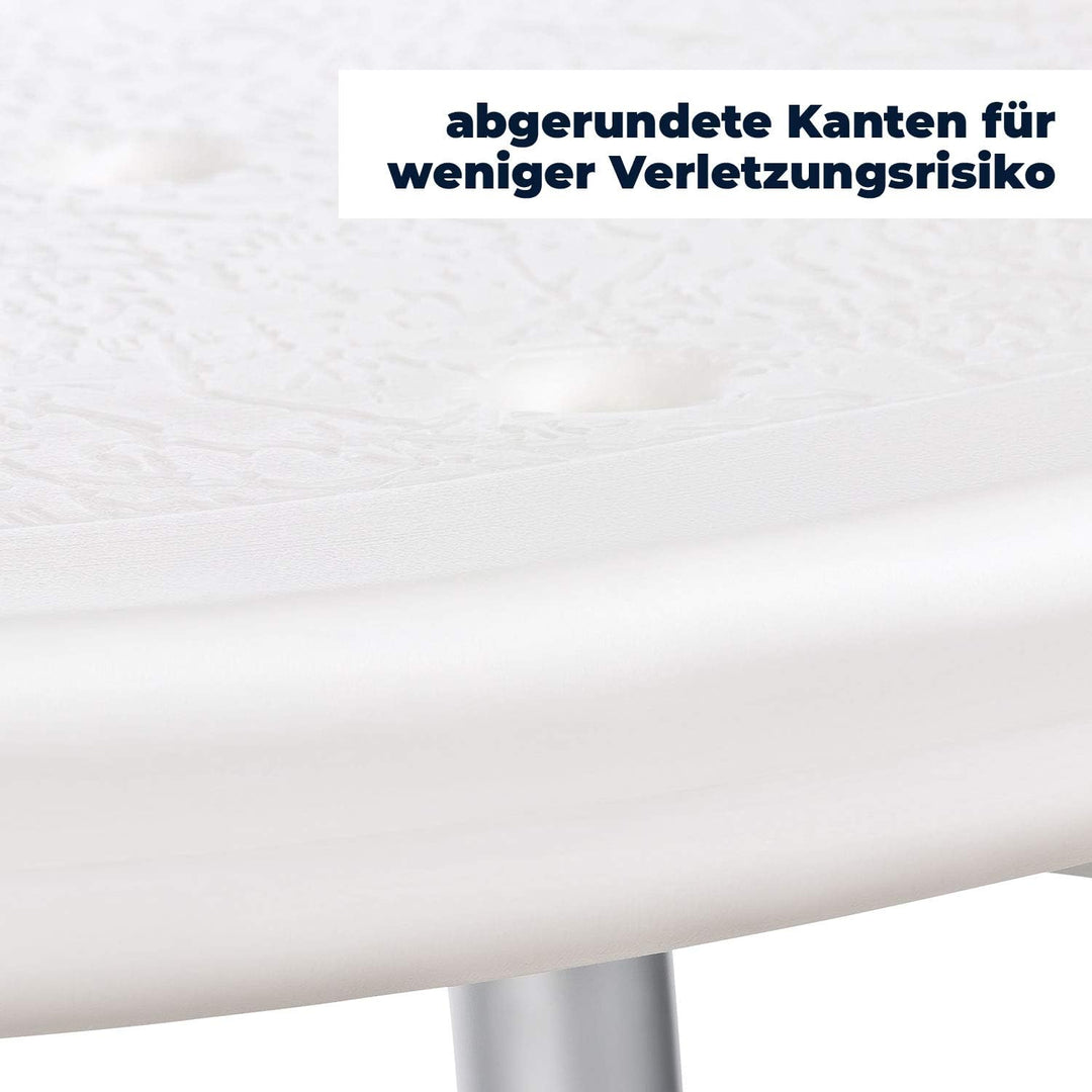 flexilife Duschhocker eckig - Duschsitz höhenverstellbar, Bad Hocker eckig weiss für Senioren - Bade