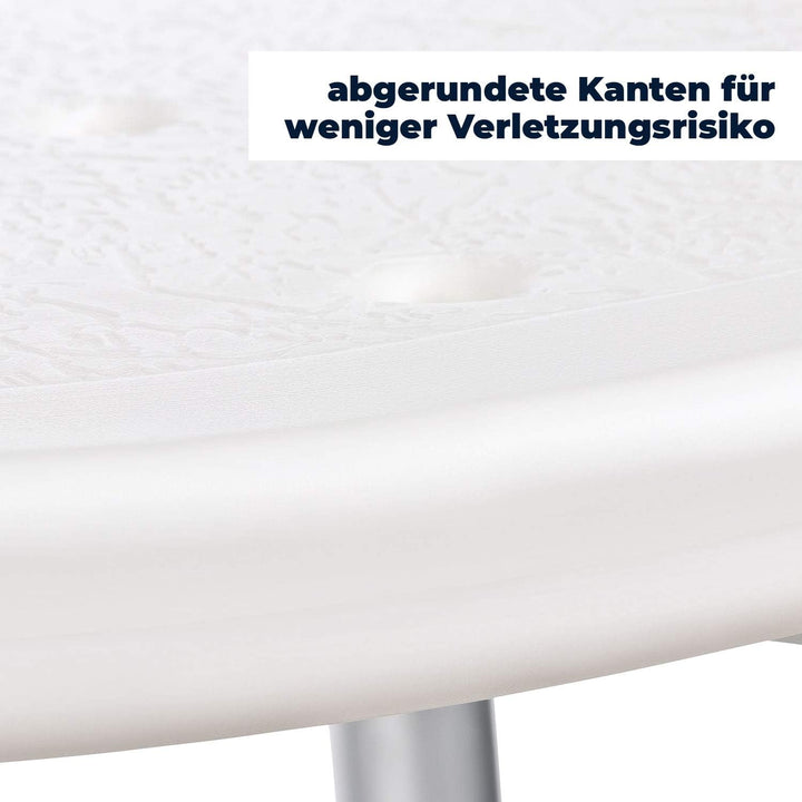 flexilife Duschhocker eckig - Duschsitz höhenverstellbar, Bad Hocker eckig weiss für Senioren - Bade