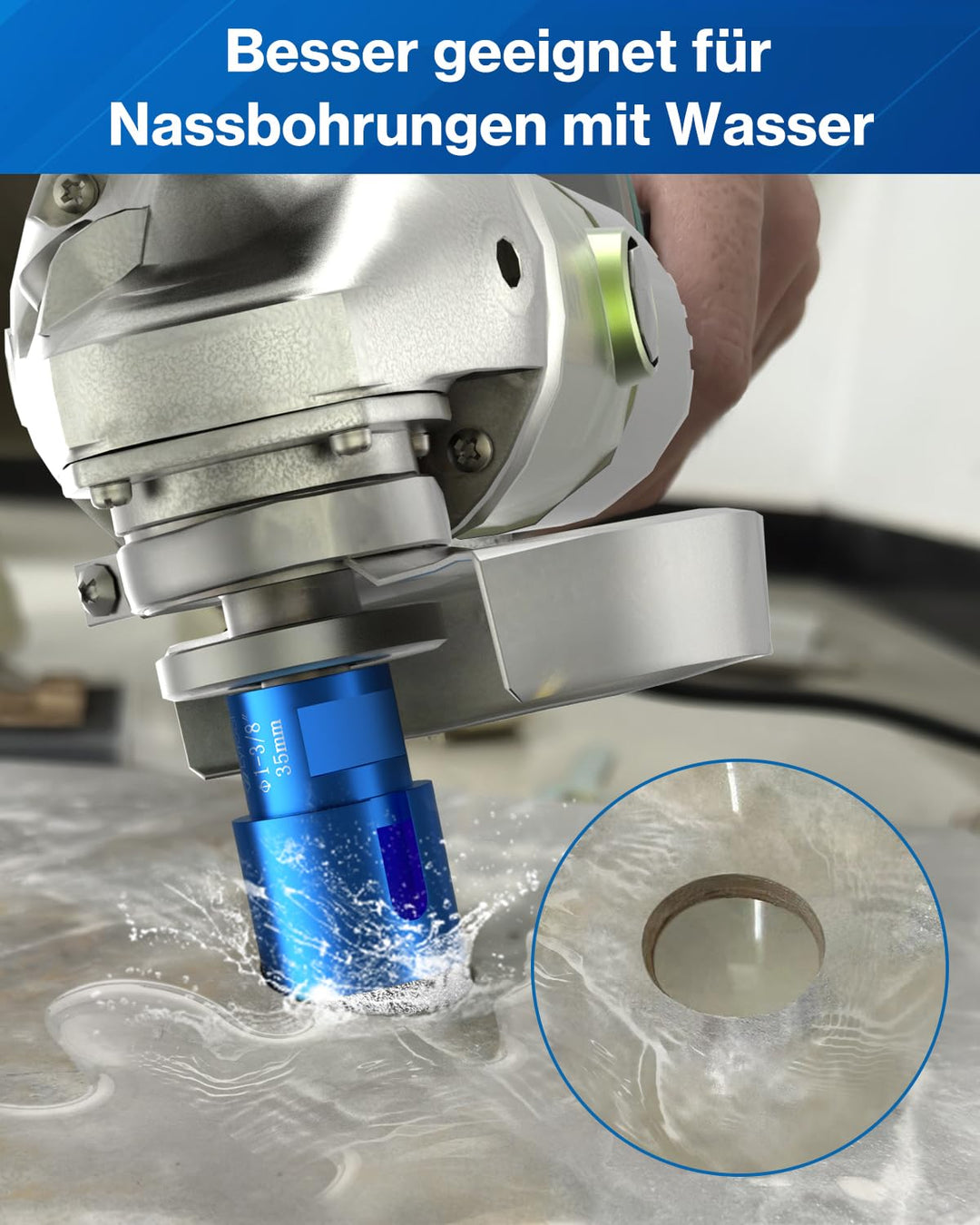 Diamant Fliesenbohrer 35 mm, Lytool Diamantbohrer Lochsäge für M14 Winkelschleifer zum Bohren von Fl