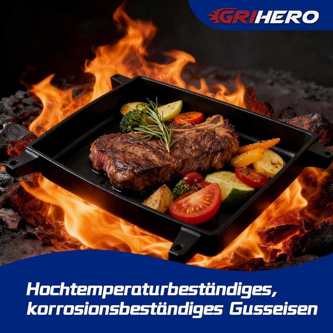 2 Stück Gusseisen Grillplatte Wende für Endars Urban, Explorer, Urban Pro, Explorer Pro, Grillplatte