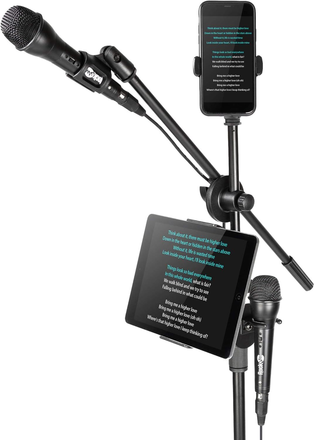 RockJam Premium Performer 100-Watt-Bluetooth-Karaoke-Maschine & PA-System mit zwei Karaoke-Mikrofone