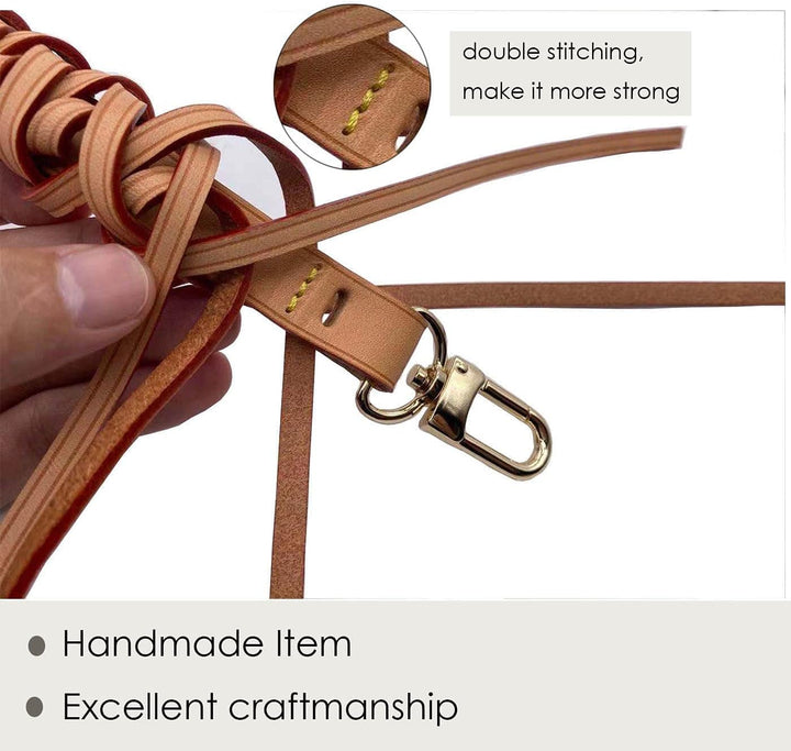 Senral Top Handle Neonoe Strap Geflochtener Echtleder-Griff 31cm,Geflochtener Griff für Beaubourg Ho