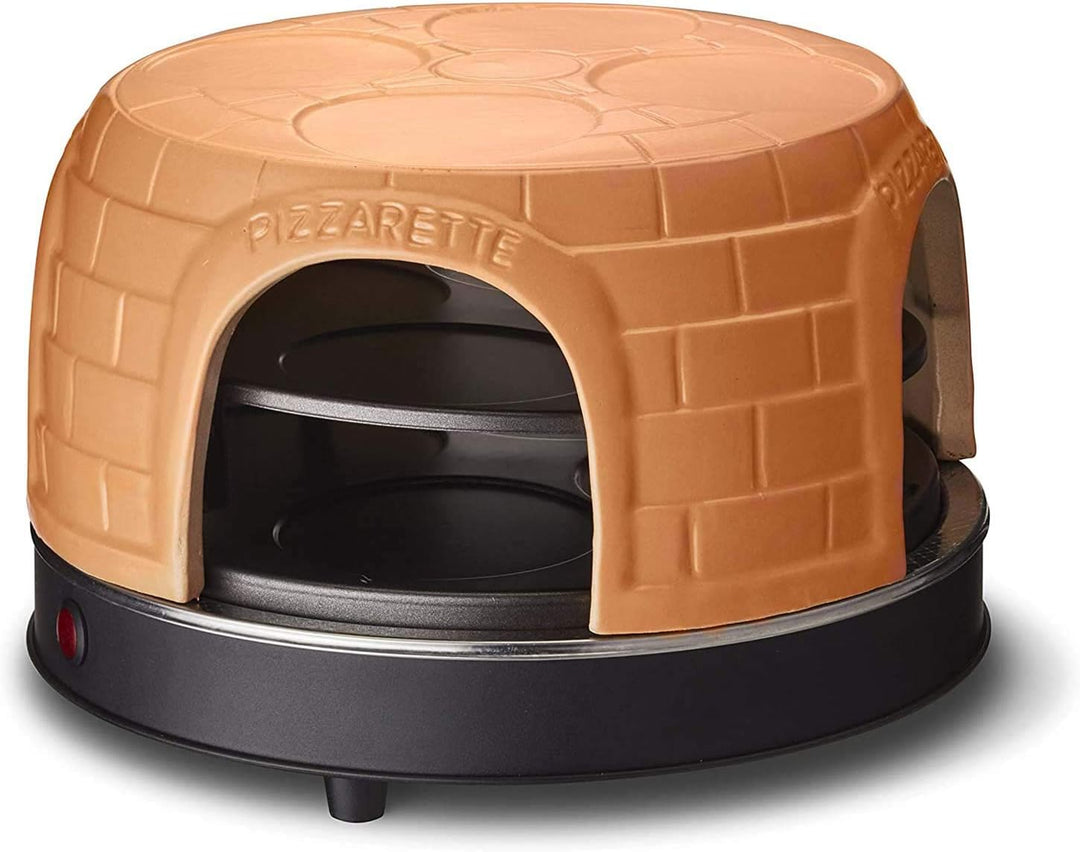 Emerio Pizzaofen, PIZZARETTE das Original, handgemachte Terracotta Tonhaube, patentiertes Design, fü