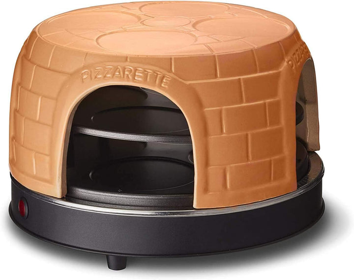 Emerio Pizzaofen, PIZZARETTE das Original, handgemachte Terracotta Tonhaube, patentiertes Design, fü