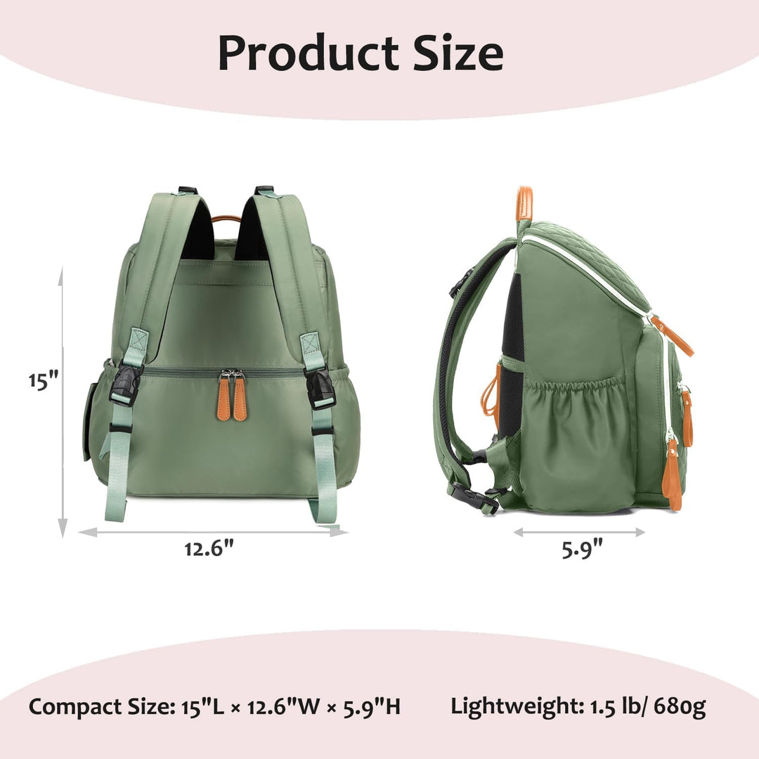 Large Capacity Diaper Bag Backpack with Storller Clips, Water-Resistant Travel Backpack with Anti-Th