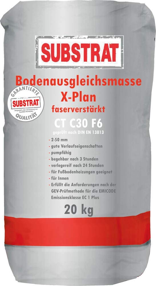 Holz Ausgleichsmasse X-Plan,faserverstärkt, Bodenausgleichsmasse, 2-50 mm, CT C30 F6, 20 Kg