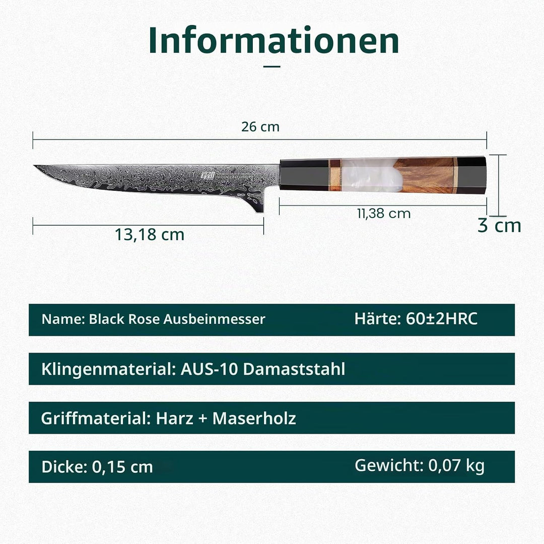 FINDKING 5,5-Zoll-Ausbeinmesser, Perfektes Trimm-Messer für Bruststück, Fett und mehr, Scharfes Japa
