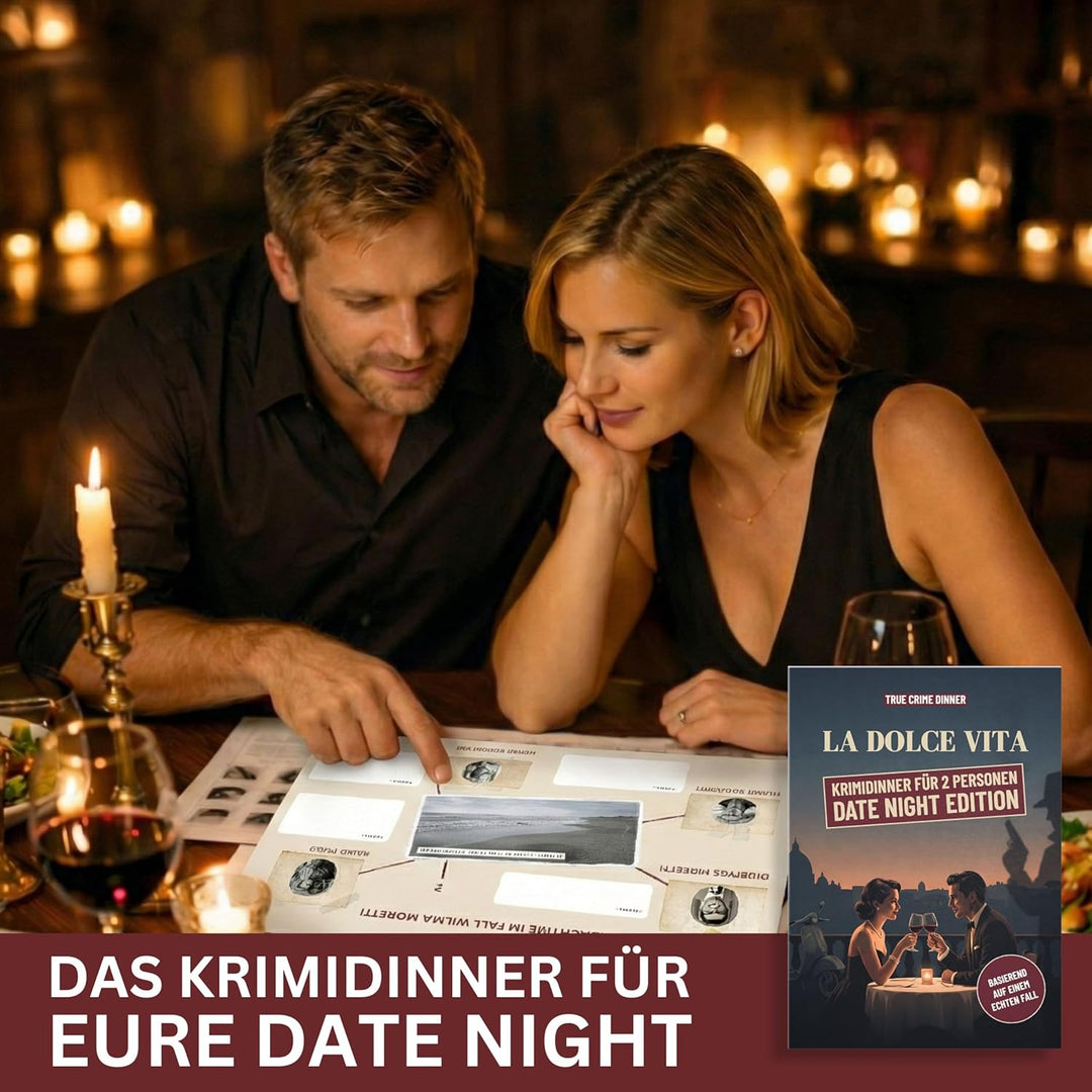 Krimidinner 2 Personen La Dolce Vita - Krimi Dinner Date Night Edition - Krimispiel für Erwachsene,