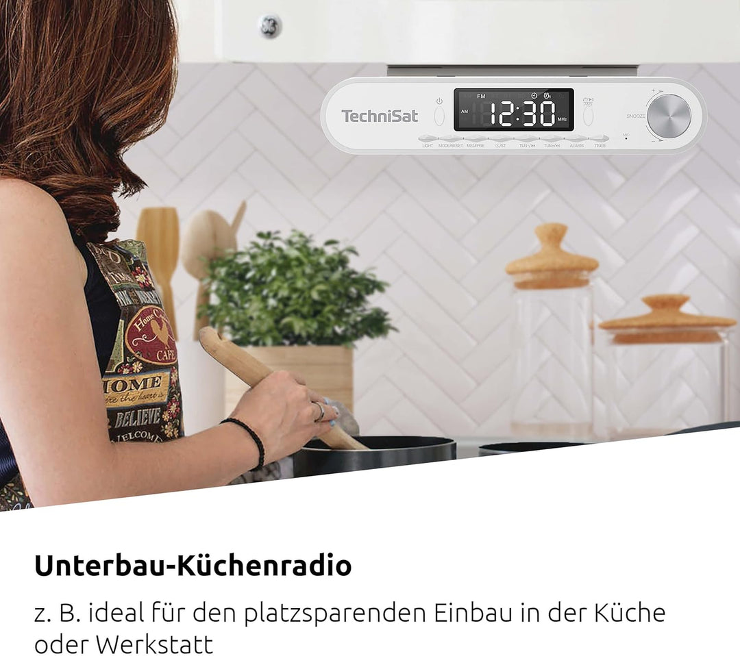 TechniSat Viola Küchenradio - Unterbau Radio mit UKW/FM, LED Display, Arbeitsleuchte, Timer, Bluetoo