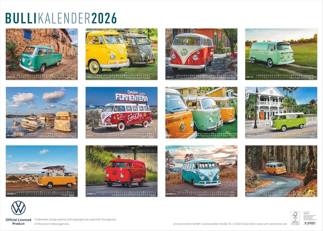 Volkswagen Bulli Kalender 2026, Kalender