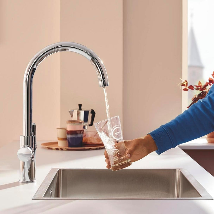 GROHE Blue Pure Start Curve - Einhand- Spültischarmatur Starter Set mit Filterfunktion (C-Auslauf, i
