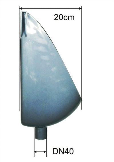Varile Kunststoff Urinal glänzend mit 2 m Ablaufschlauch, Pissuar Wasserlos, WC Kabinen, Urinalbecke