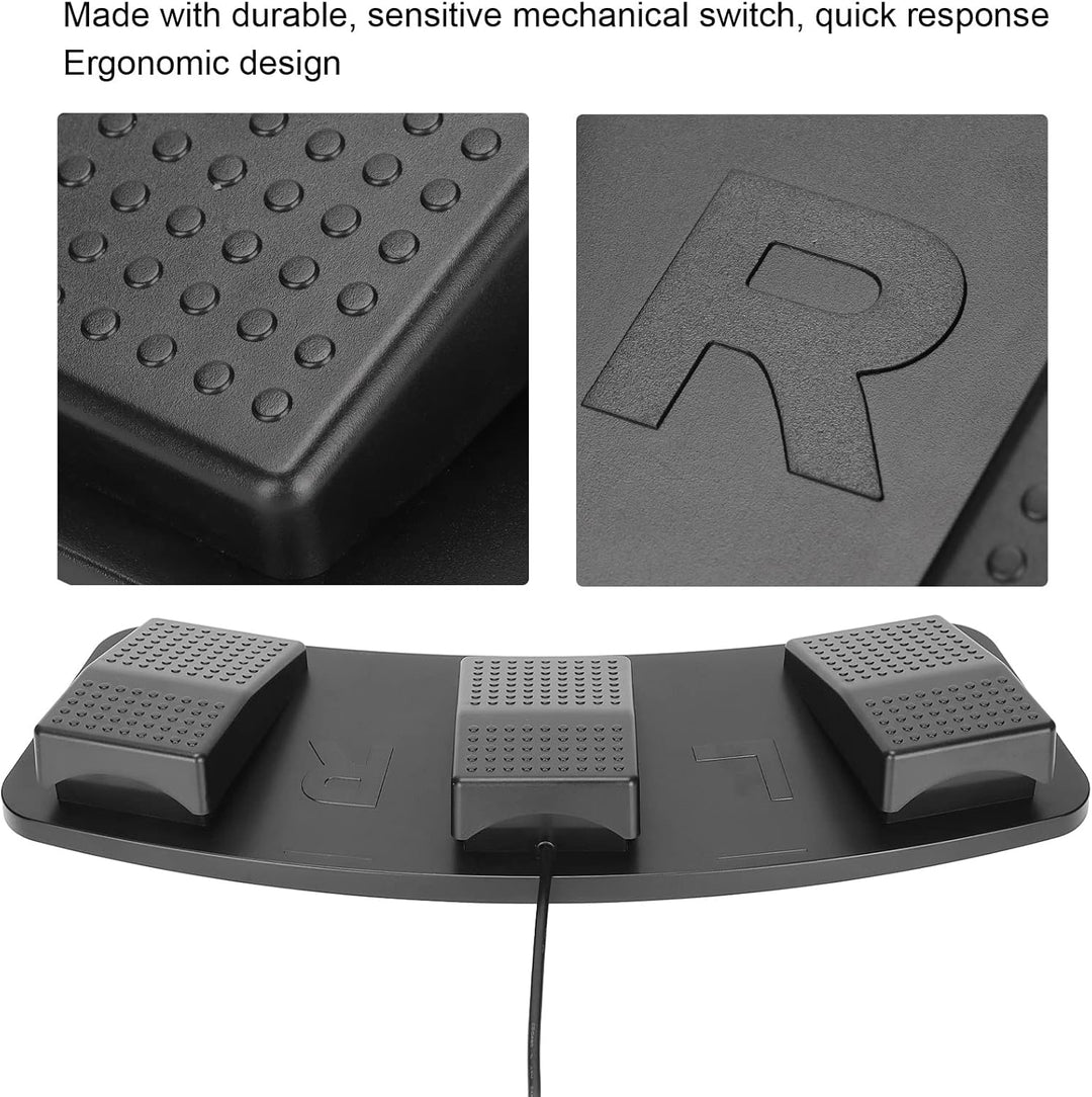 Pilipane PC,Fusspedal, USB, Dreifacher Fussschalter, Programmierbare Computertastatur, Tastenkombina