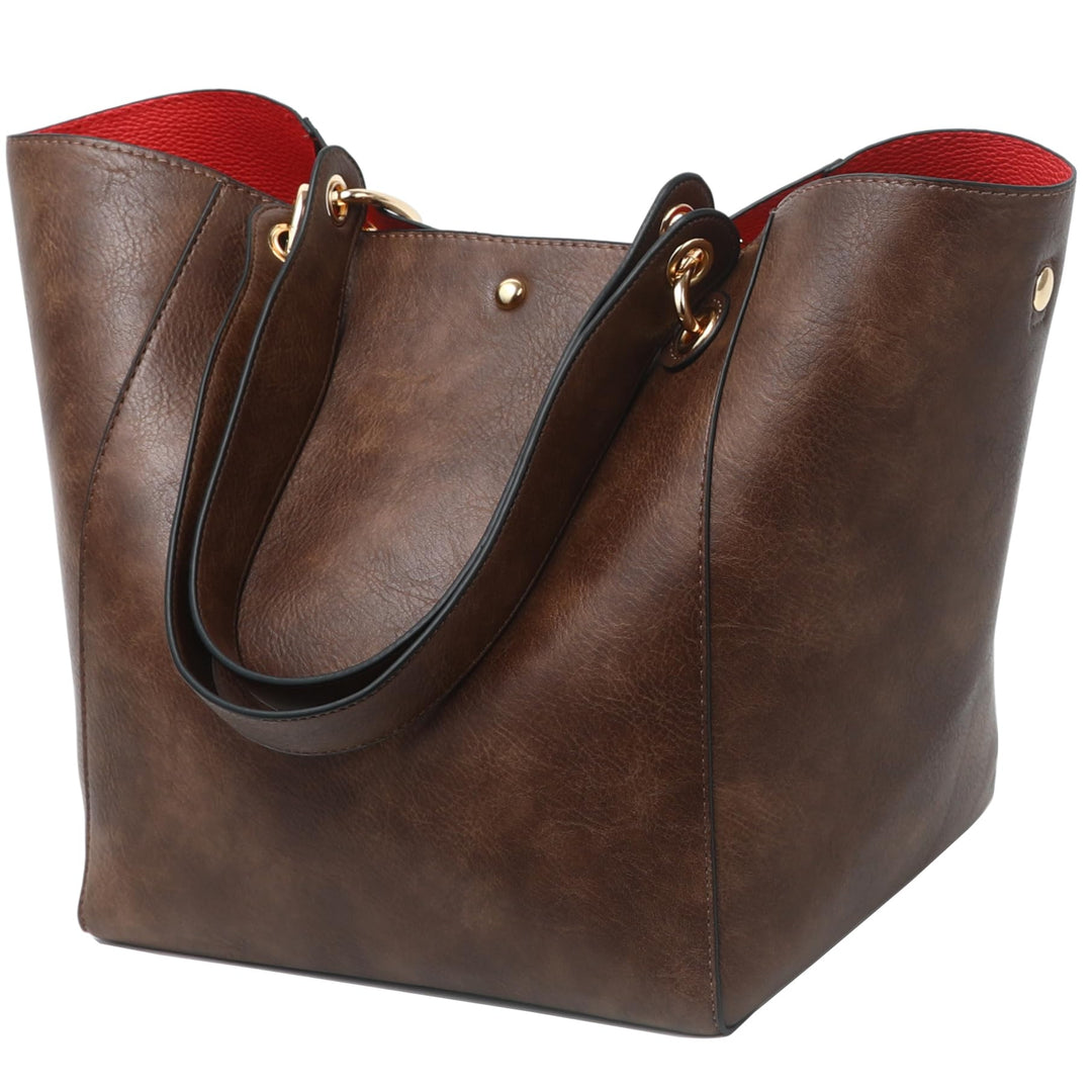 SQLP Damen Henkeltaschen Leder Gross Kapazität Shopper Tasche Student Schultasche Arbeit Handtasche