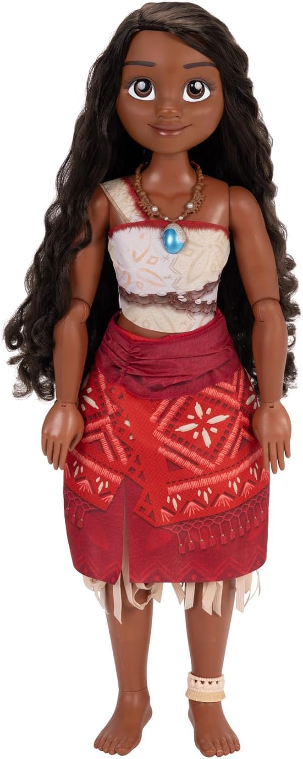 Disney Prinzessin Vaiana Spielpuppe, 81cm,Jakks Pacific, bewegliche Puppe in My Size, inklusive Haar