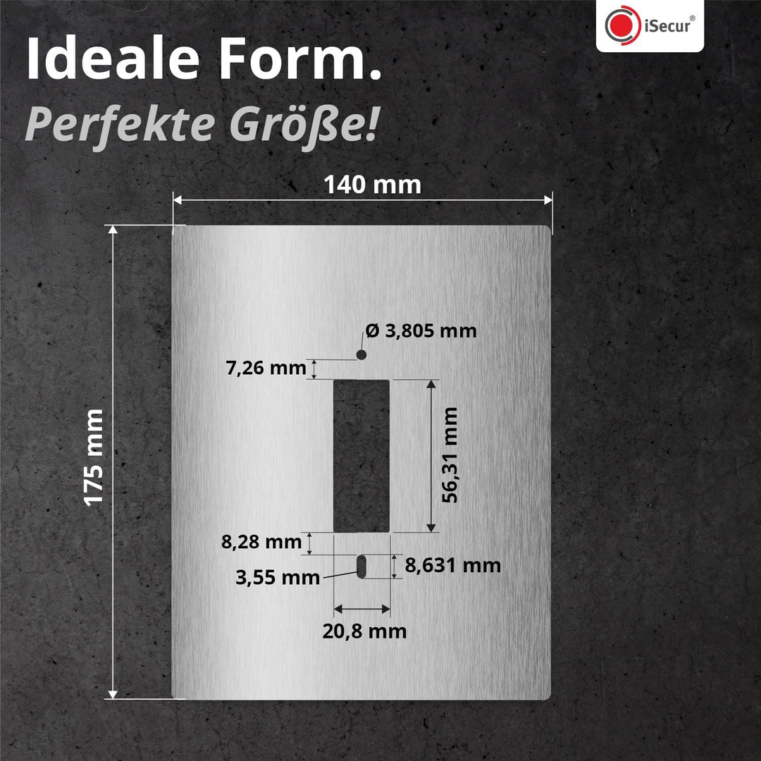 iSecur Blende passend für Ring Videotürklingel aus Edelstahl I Wired Doorbell Pro 3. Gen (2025) I Kl