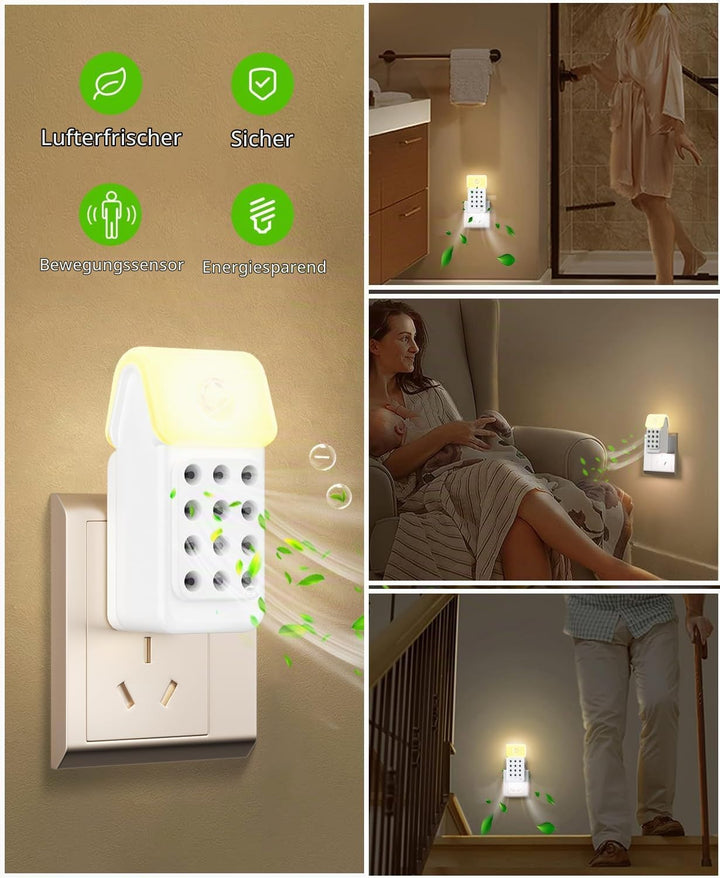 Luftreiniger /3Pcs, Dayear Plug in Negativ Ionen Luftreiniger, Air Purifier mit Die bewegungsmelder,