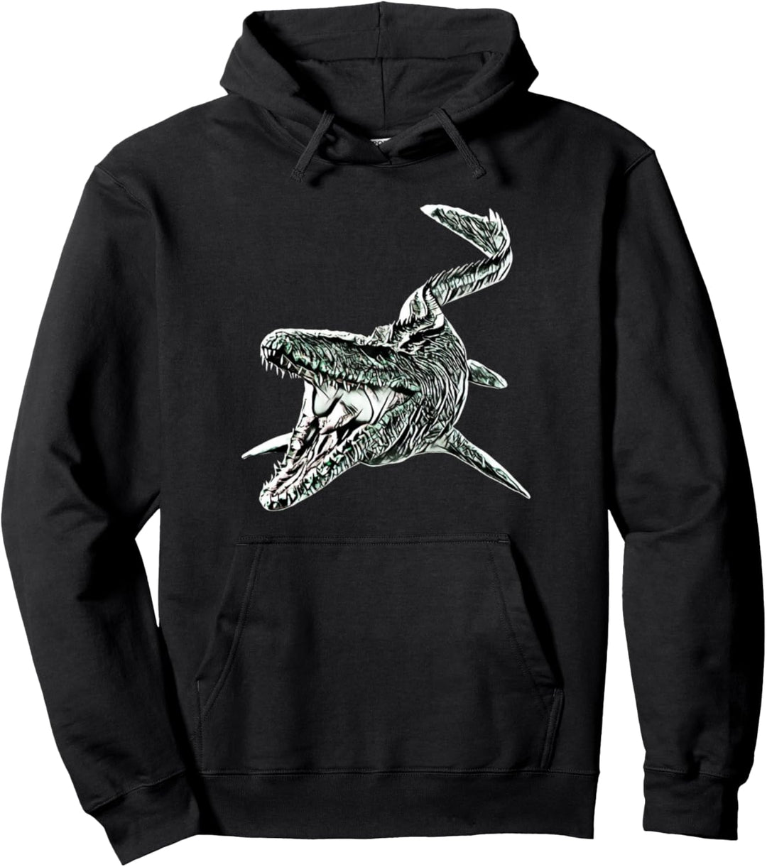 Mosasaurus Motiv Dinosaurier Dino Saurier Urzeit Zähne Pullover Hoodie