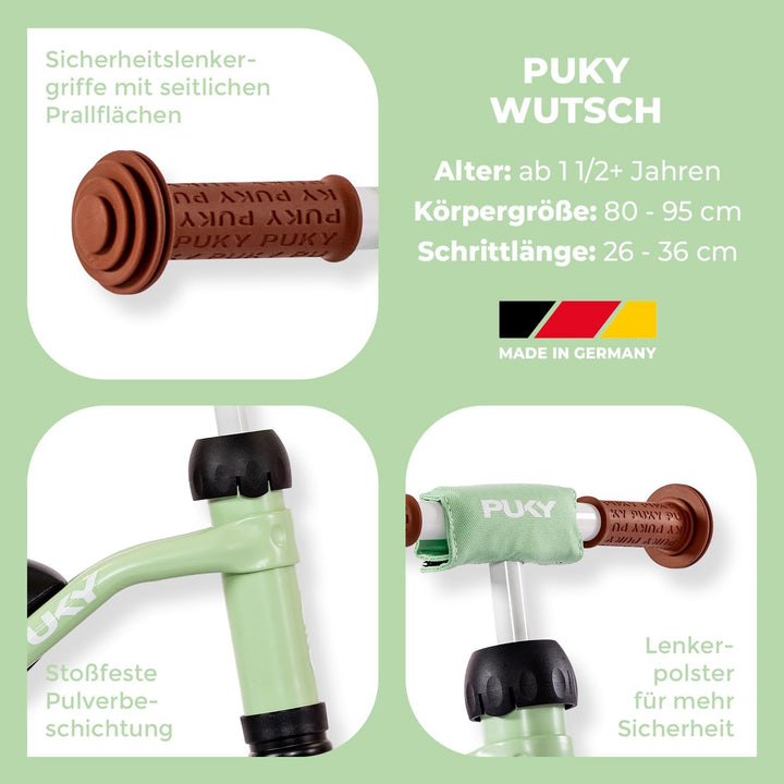 PUKY WUTSCH Pastel Green | Lauflernrad ab 1 1/2 Jahren | Lauflernhilfe Kinder | Lauflernwagen Indoor