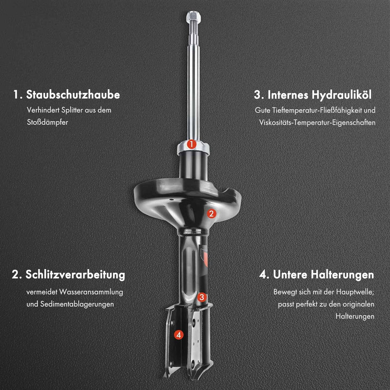 Frankberg 2x Federbein Stossdämpfer Gasdruck Vorne für Clio II BB, CB SB0/1/2 Schrägheck Kasten 1.1L