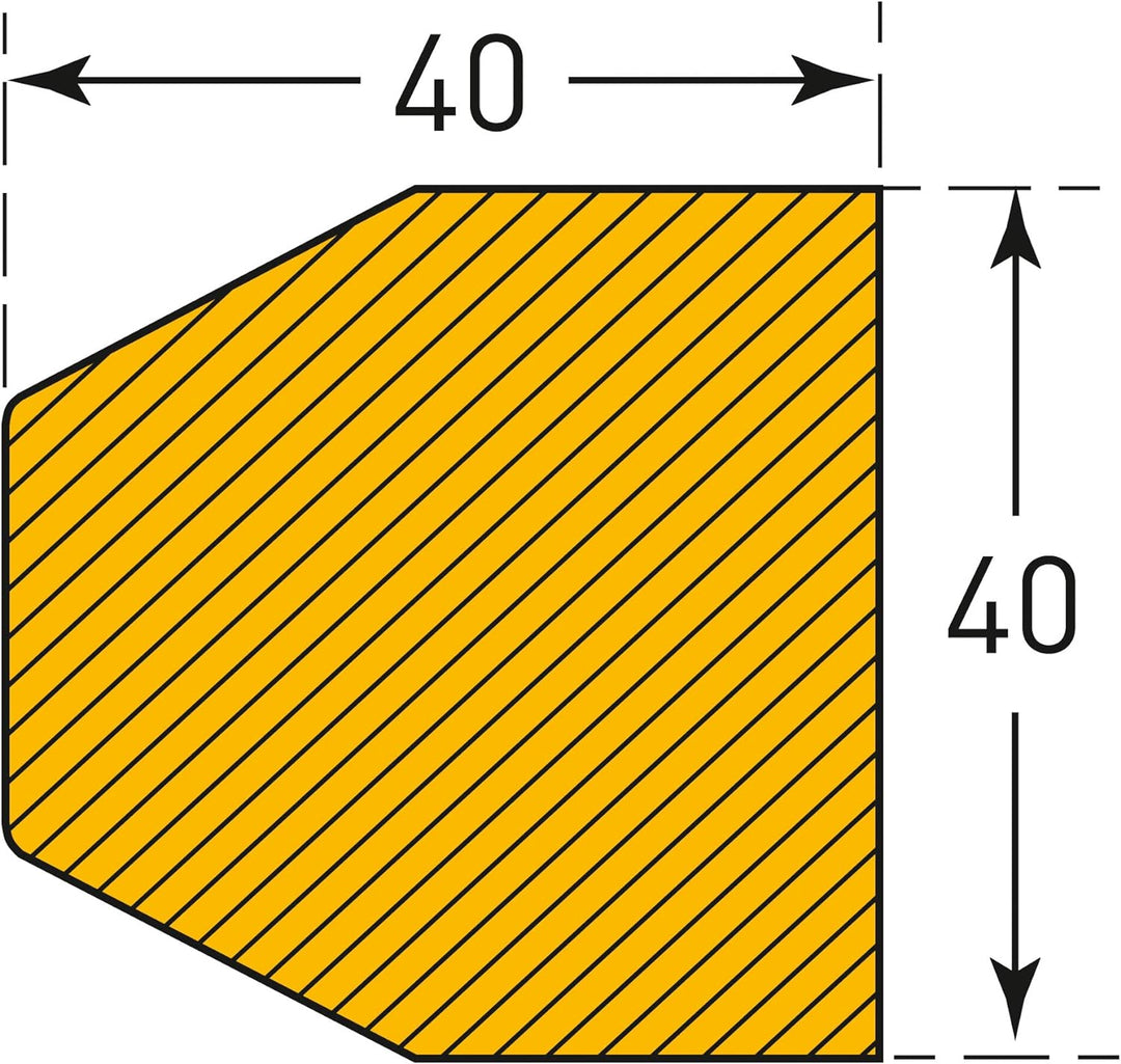 MORION-Prallschutz, Trapezform, Flächenschutz 40/40 mm, schwarz/gelb, selbstklebend, Länge: 1000 mm