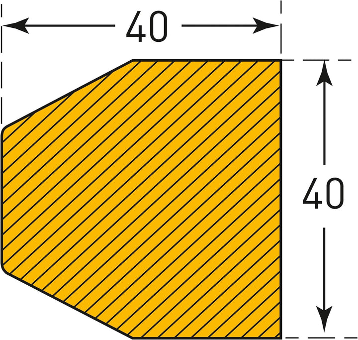 MORION-Prallschutz, Trapezform, Flächenschutz 40/40 mm, schwarz/gelb, selbstklebend, Länge: 1000 mm