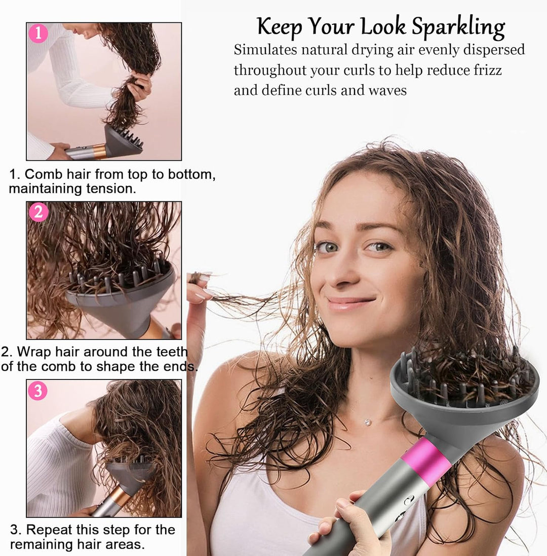 DianSung Diffusor Aufsätze für Dyson Airwrap Styler HS05 HS01, umwandelbar für Airwrap Styler in Haa